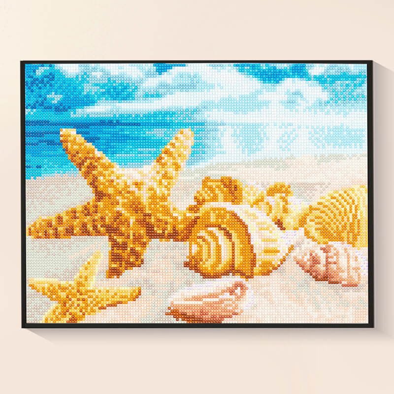 Seashell diamond painting detail in ocean art – DYC