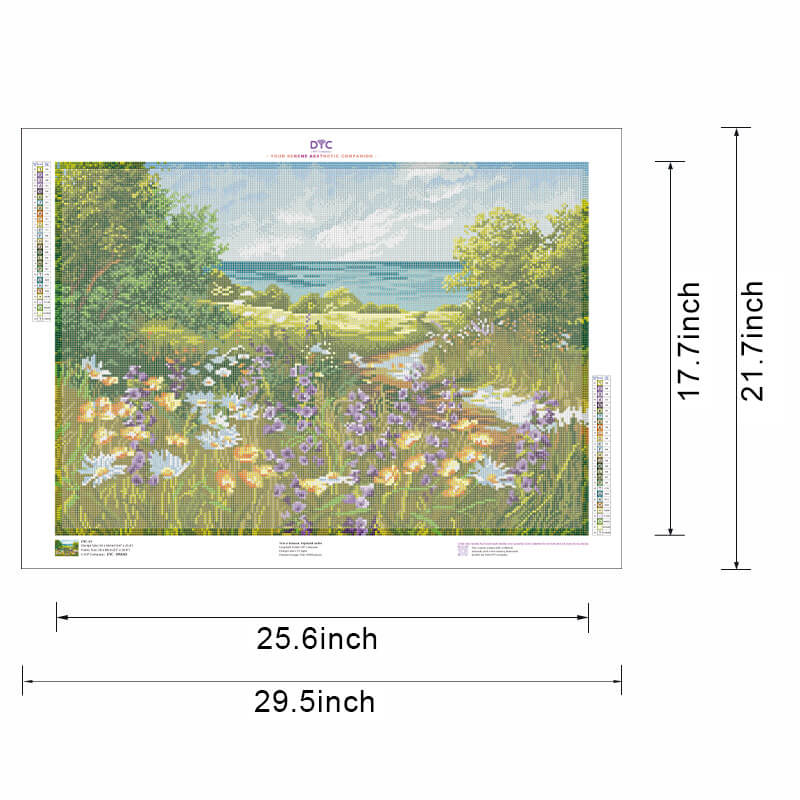 Diamond painting size guide – small to large Seaside Wildflowers kit