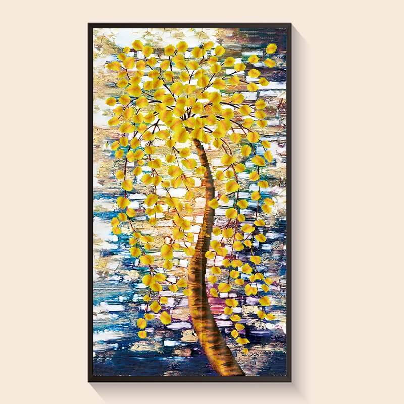 Shadow of the Trees diamond painting kit with golden leaves – DYC