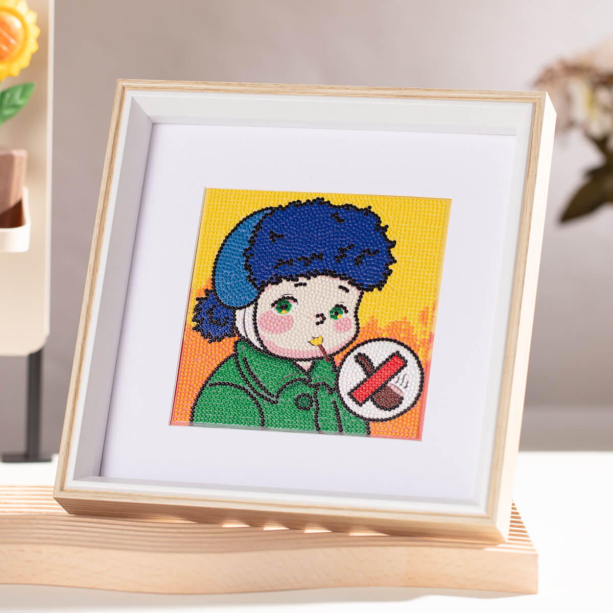 Smoke-Free Ambassador diamond painting in home décor setting – DYC