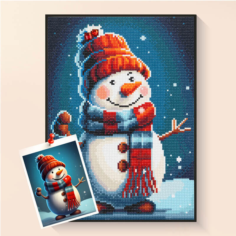 Snowman Christmas diamond painting kit holiday diamond art DYC