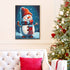 Snowman diamond art kit displayed as Christmas wall décor DYC