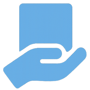 Hand holding a smooth, silky-touch canvas icon for wrinkle-free diamond art kits by DIY Company