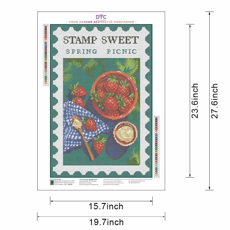 Diamond painting size guide – small to large Spring Picnic kit