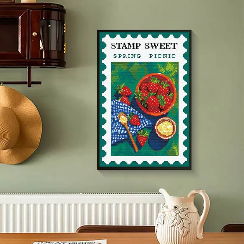 Finished Spring Picnic diamond painting kit result – DYC
