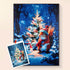 Christmas diamond painting kit Squirrel's Christmas Glow with festive tree