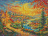 Original reference photo for starlit autumn town custom diamond painting