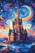 Starry Night Castle Dreams diamond painting kit – fantasy castle art by DYC