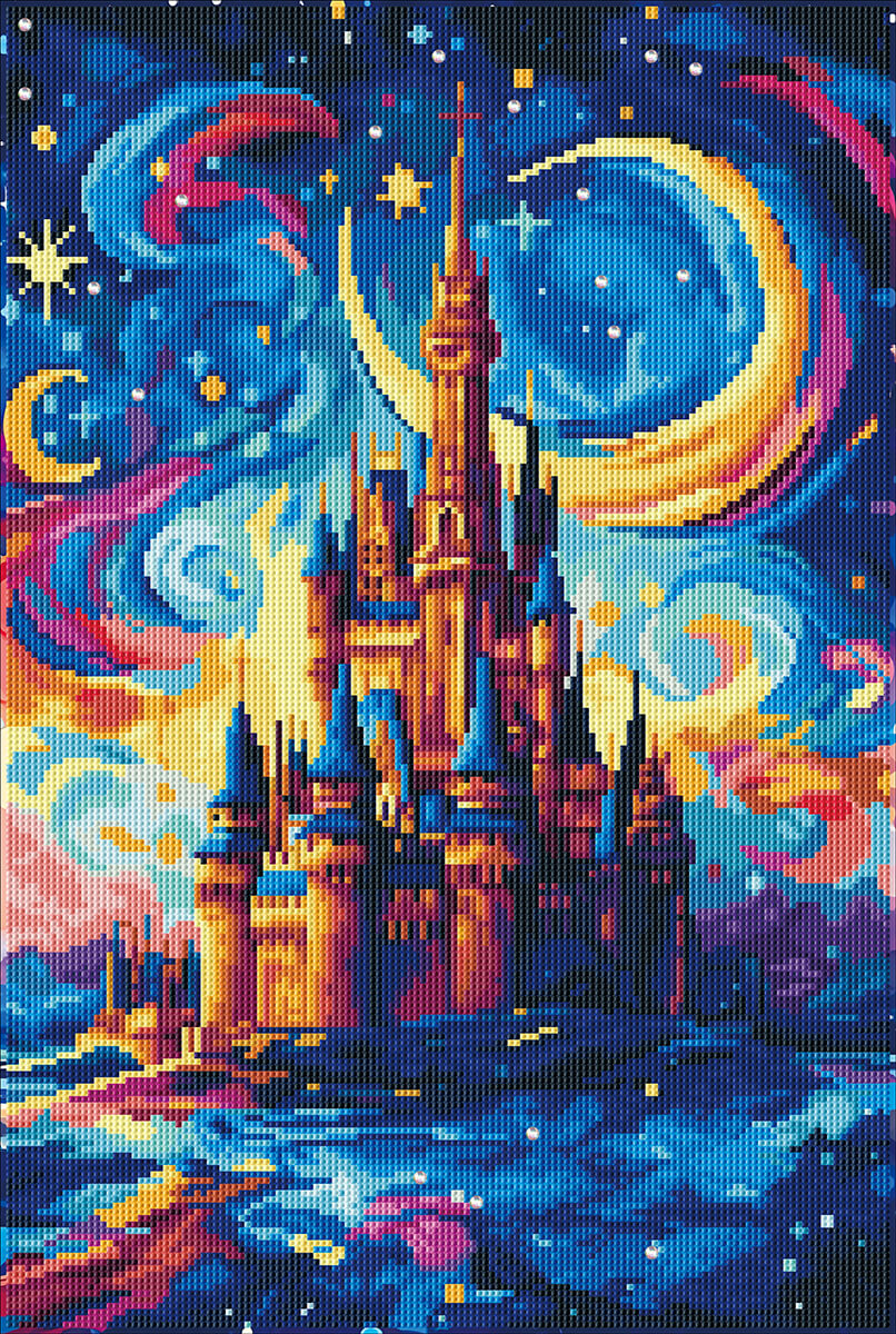 Original reference image for Starry Night Castle Dreams diamond painting
