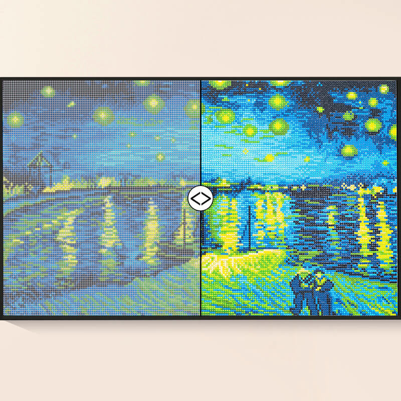 Detail of Starry Night Over the Rhone diamond art – DYC