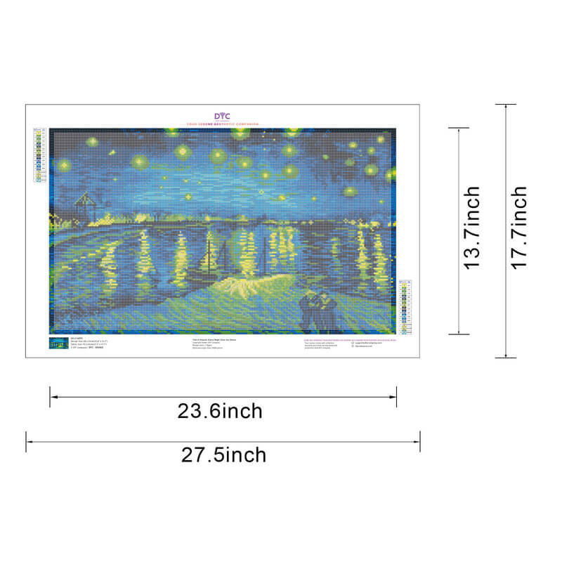 Starry Night diamond painting size guide – DYC