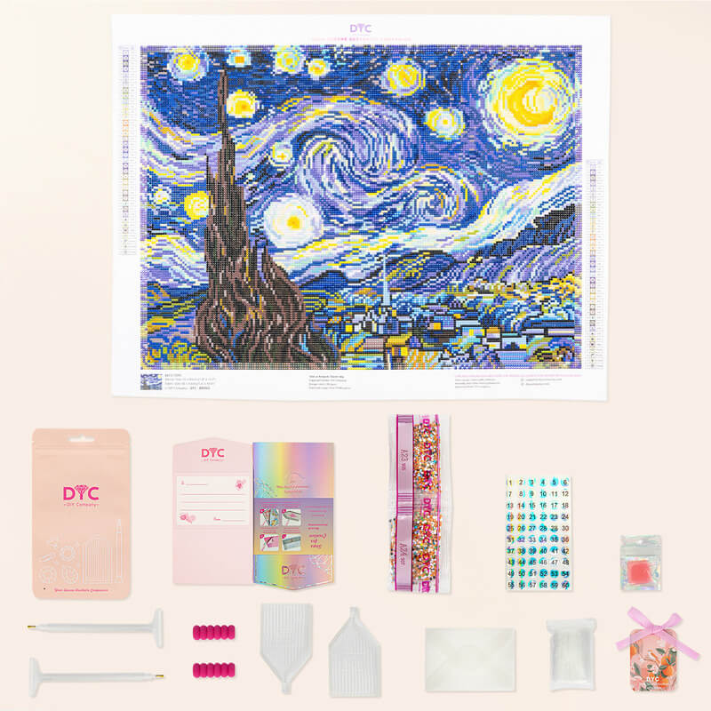 Complete diamond painting kit – Starry Night Van Gogh with tools – DYC