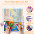 Step-by-step drilling process for Street corner in Manarola diamond painting — DYC