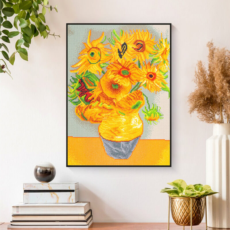 Finished sunflower diamond art painting wall décor DYC