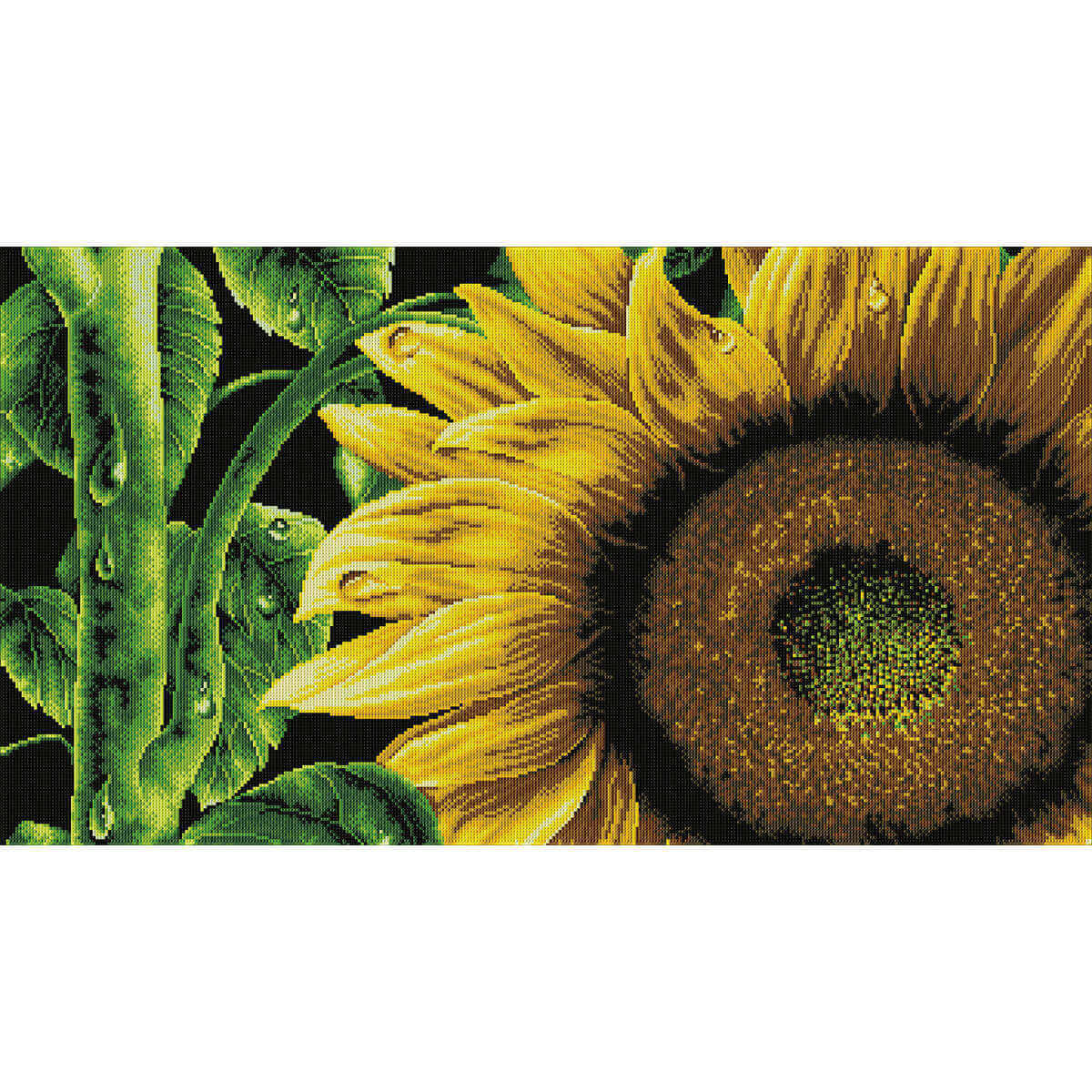 Sunflower diamond art – golden bloom with morning dew by DYC