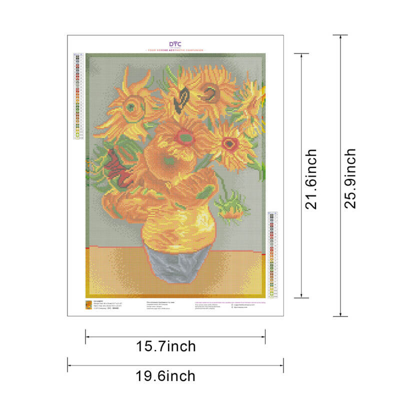Sunflower diamond art painting size options DYC