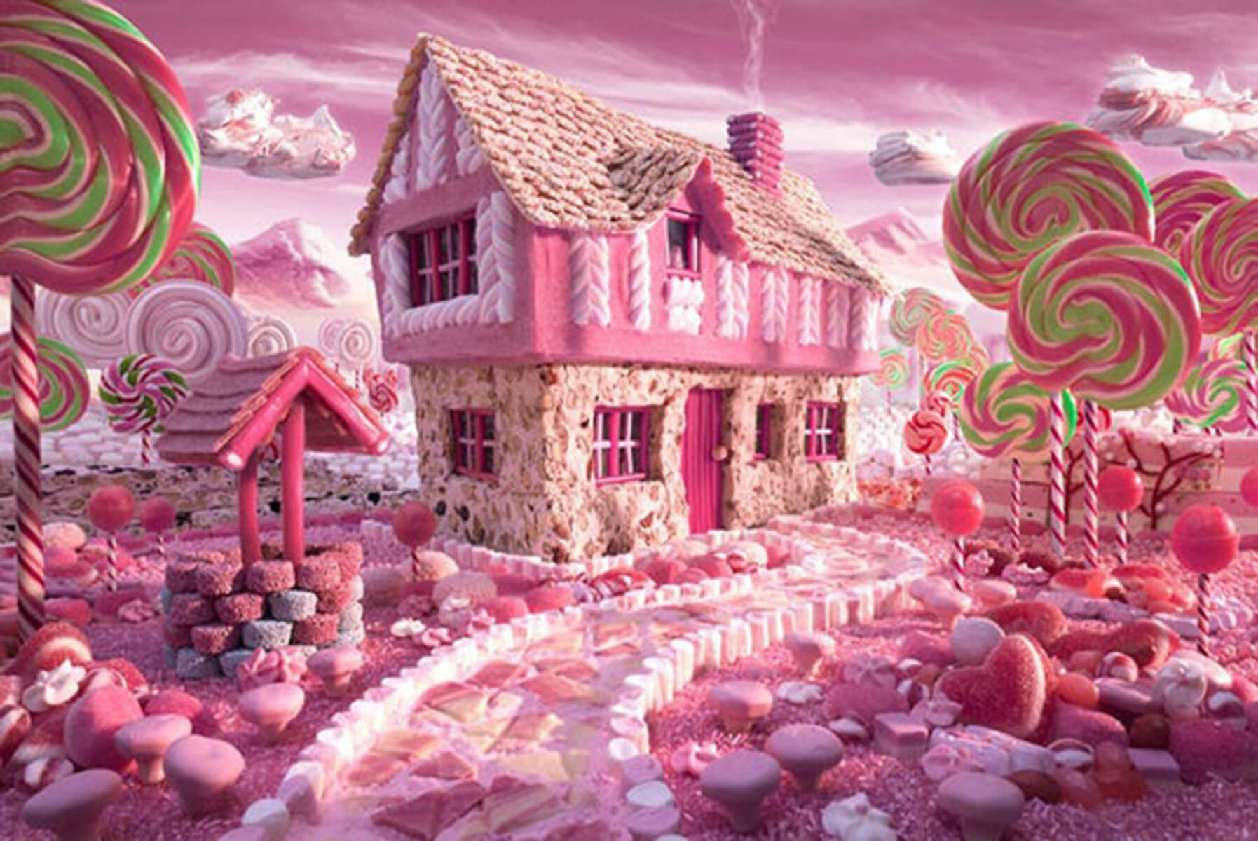 The Pink Cottage diamond painting kit – DIY candy house art by DYC