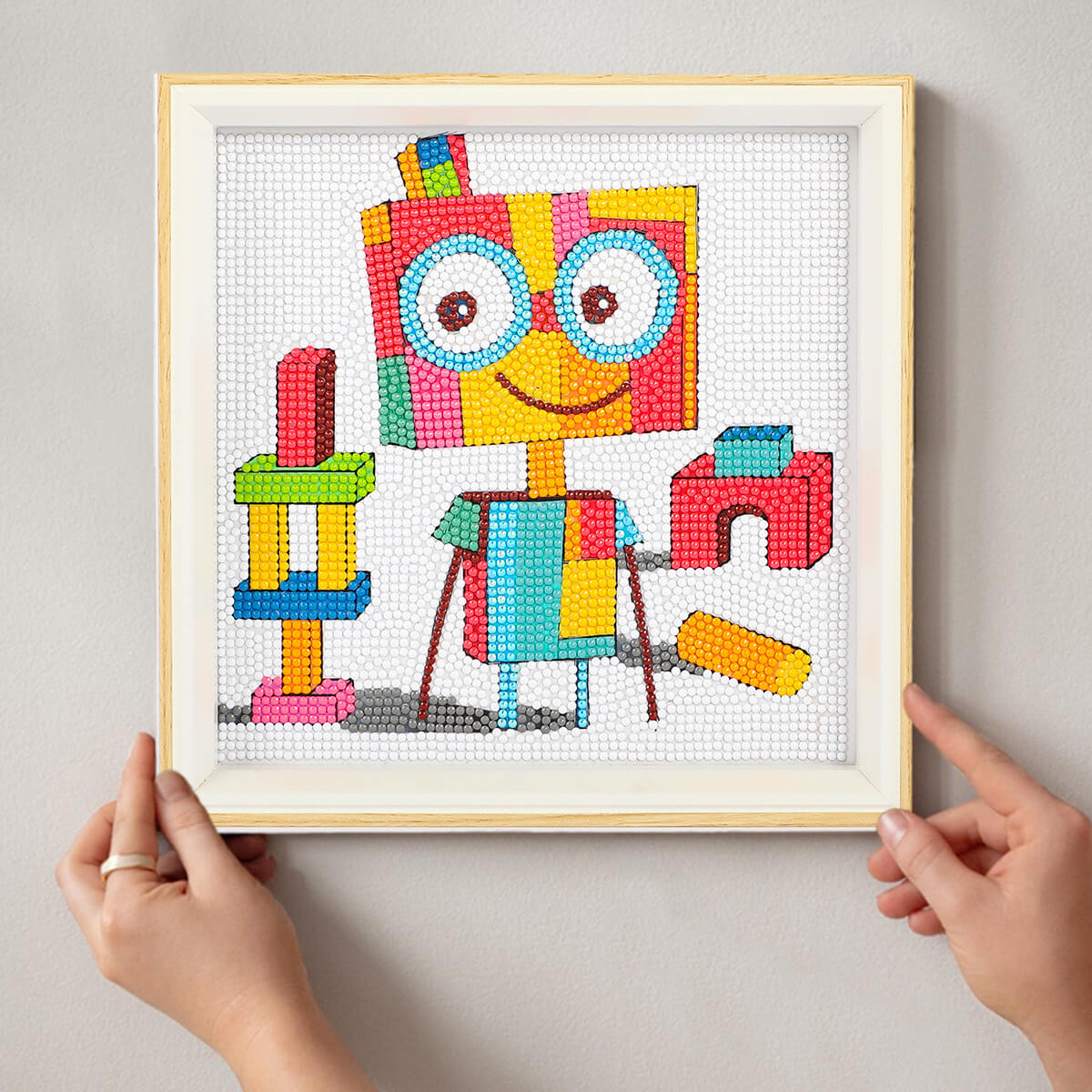 The Player robot diamond painting in home décor setting – DYC