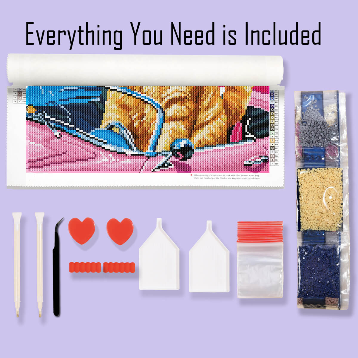 Complete diamond painting kit Travel with the Glam Cat with drills and tools