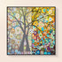 Before and after comparison of Tree of Life abstract diamond art painting