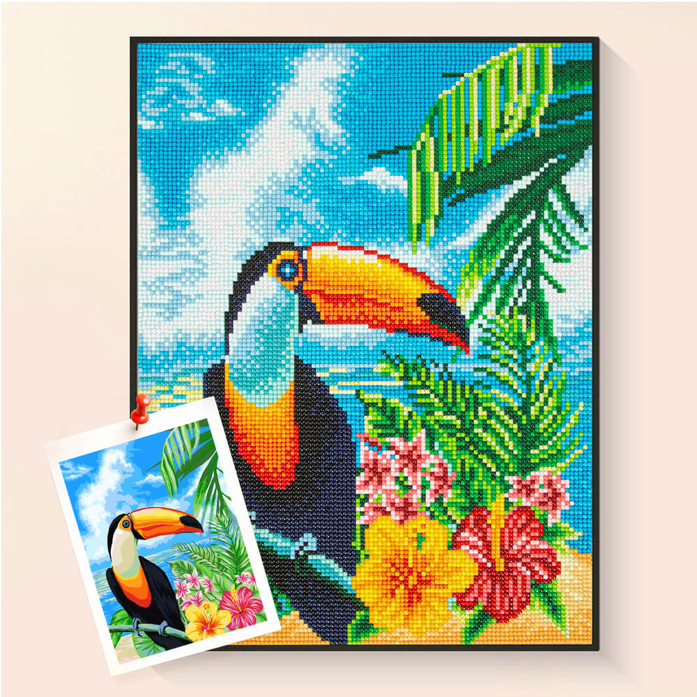 Tropic Affair toucan diamond painting kit tropical bird art