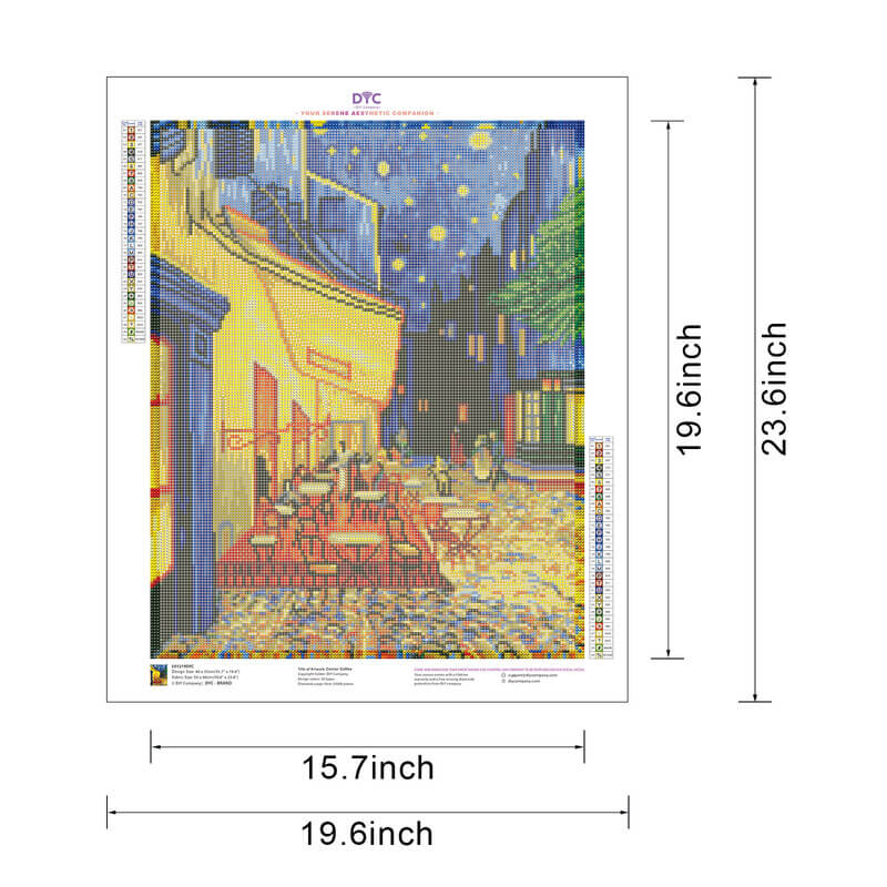 Van Gogh diamond painting Café Terrace size options DYC