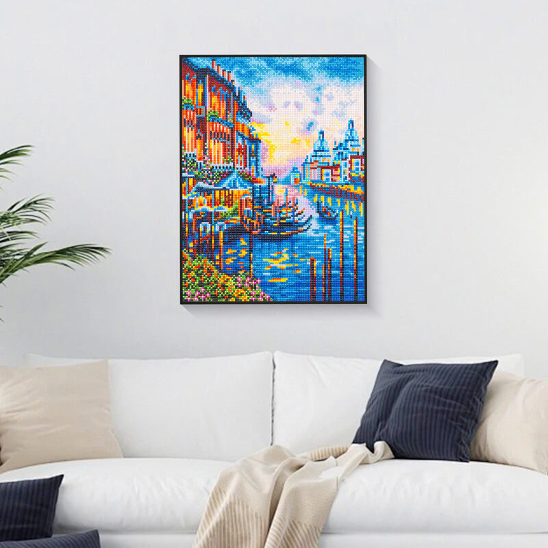 Finished Venice sunset diamond painting kit result – DYC