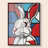 Original photo vs finished White Rabbit diamond art – DYC