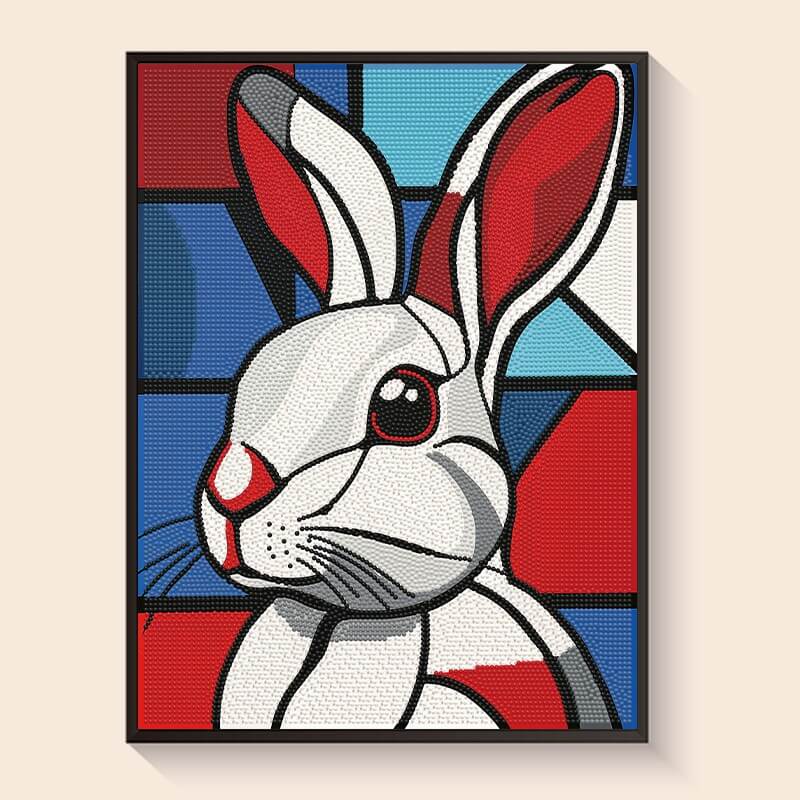 White Rabbit diamond painting kit – DIY art by DYC