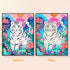 Before and after White Tiger diamond art kit DYC