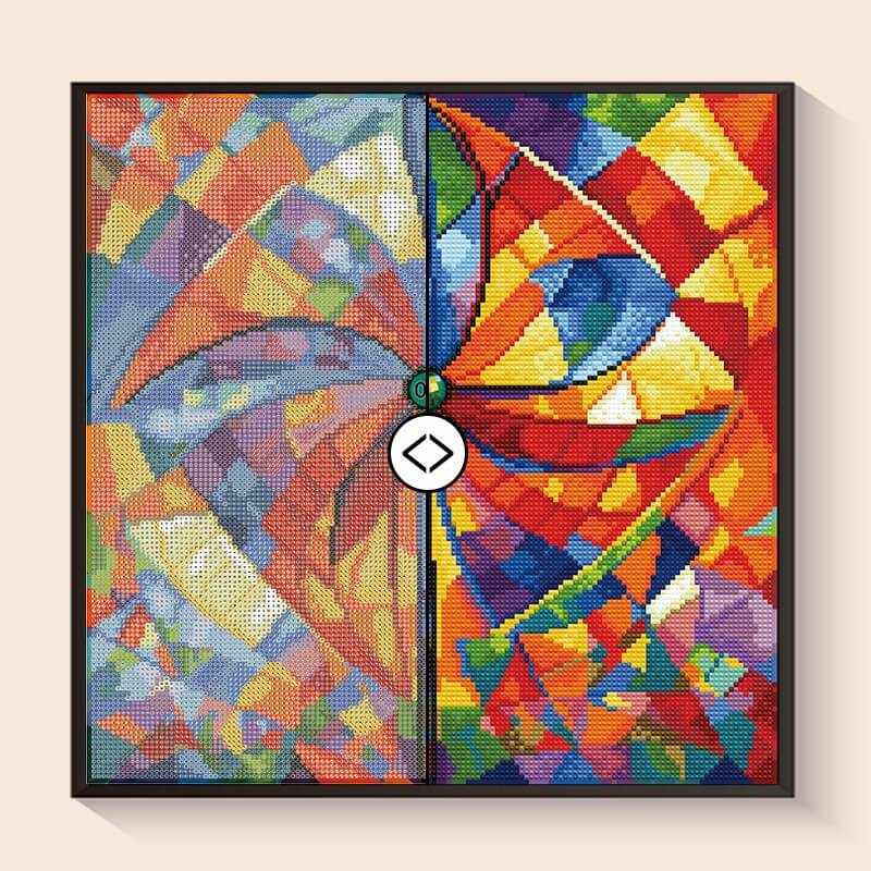 Original photo vs finished Windmill Dream diamond art – DYC