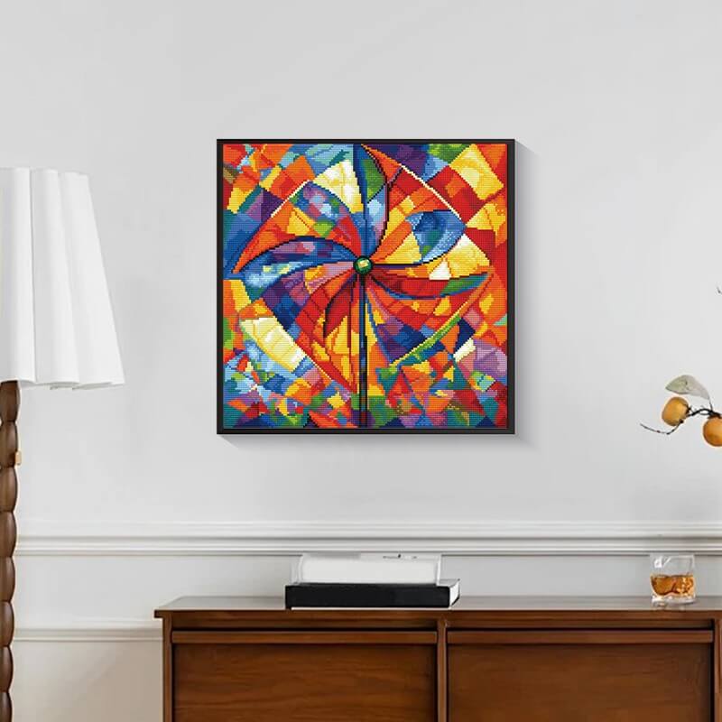 Finished Windmill Dream diamond painting kit result – DYC