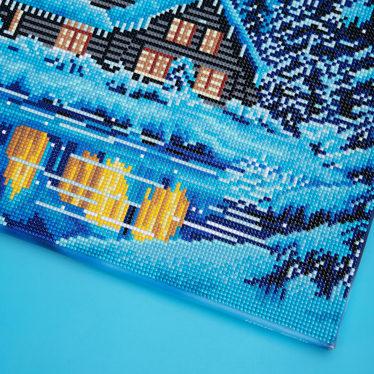 Winter Serenade diamond painting in cozy winter home décor setting – DYC