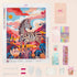 Complete zebra diamond painting kit with colorful drills and tools