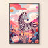 Reference artwork for zebra colorful painting in diamond art style