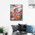 Zebra diamond painting framed as colorful modern wall décor